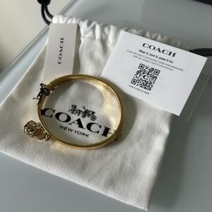 Coach Gold Lock Charm Clasp Bracelet
